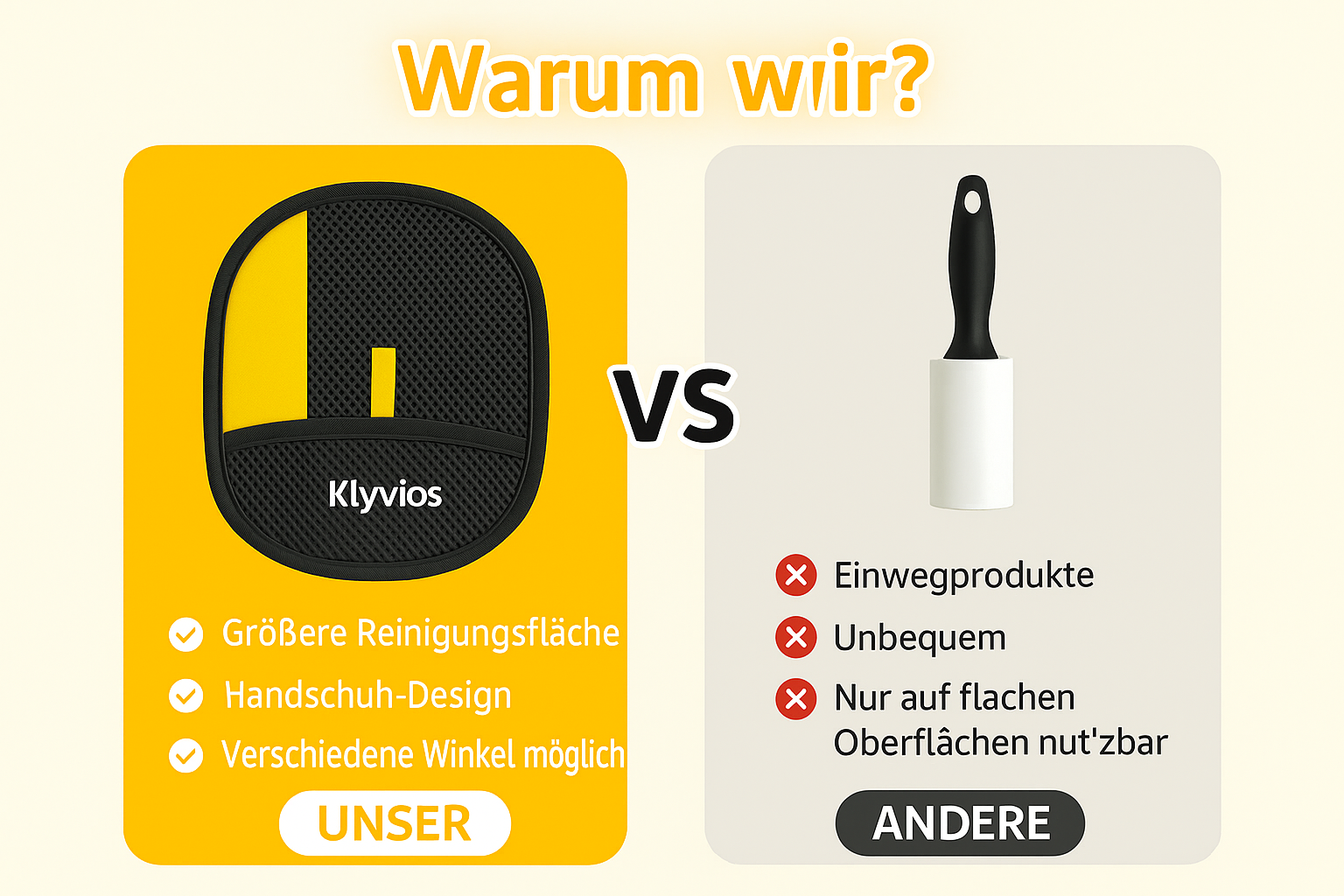 Klyvios Haustier-Haarentferner Für Möbel, Kleidung & Fell